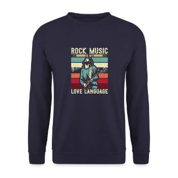 Electric Guitar Guitarist Rock Music Lovers - Unisex Sweatshirt - navy - Front - Alina (178cm) & Michal (187cm)