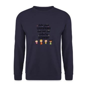 Großartige erzieherin Lehrer Kindergarten Kinder - Unisex Pullover - Navy - Vorne - Alina (178cm) & Michal (187cm)