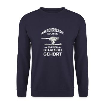 Militär Armee Bundeswehr Soldaten 88mm Flak - Unisex Pullover - Navy - Vorne - Alina (178cm) & Michal (187cm)