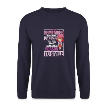 Anime Manga Japan Kawaii Funny Saying Gift - Unisex Sweatshirt - navy - Front - Alina (178cm) & Michal (187cm)