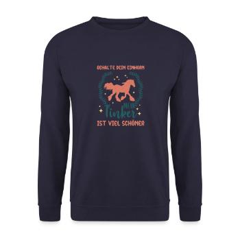 Behalte dein einhorn mein Tinker ist viel schöner - Unisex Pullover - Navy - Vorne - Alina (178cm) & Michal (187cm)