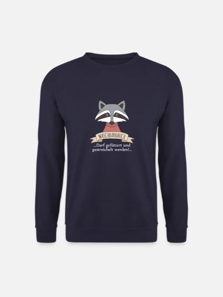 Waschbärbauch Darf gefuttert und gestreichelt - Unisex Pullover - Navy