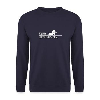 Katzen Servicepersonal Süßes Katzenbesitzer Katze - Unisex Pullover - Navy - Vorne - Alina (178cm) & Michal (187cm)