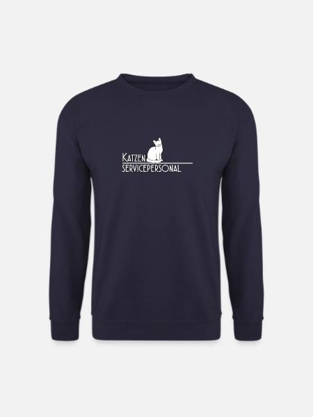 Katzen Servicepersonal Katzenfreund süßes Katzen - Unisex Pullover - Navy