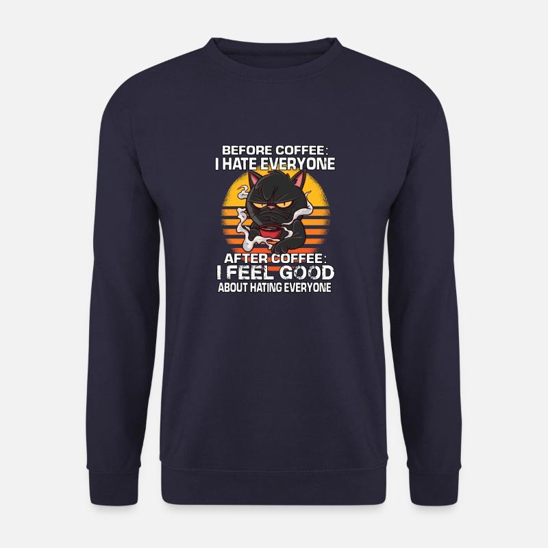 Vintage Morgenmuffel Katzen Misanthropen Katzen - Unisex Pullover - Navy