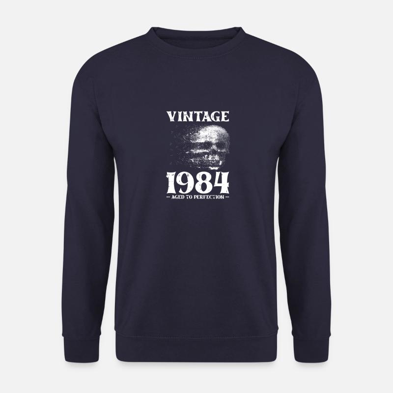 Skull Totenkopf 1984 84 Vintage Jahrgang Geschenk - Unisex Pullover - Navy