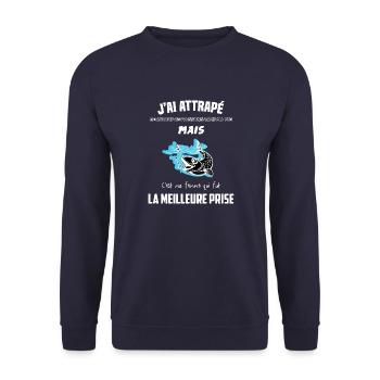Le pêcheur amoureux - Sweat-shirt Unisexe - marine - Devant - Alina (178cm) & Michal (187cm)