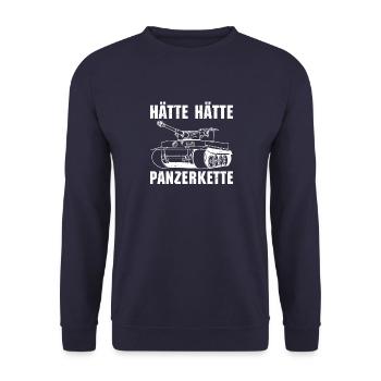Ich bin ein panzer opa Tiger Panzer Bundeswehr - Unisex Pullover - Navy - Vorne - Alina (178cm) & Michal (187cm)