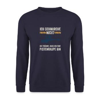 Ich schnarche nicht ich träume Pistenraupe Ski - Unisex Pullover - Navy - Vorne - Alina (178cm) & Michal (187cm)