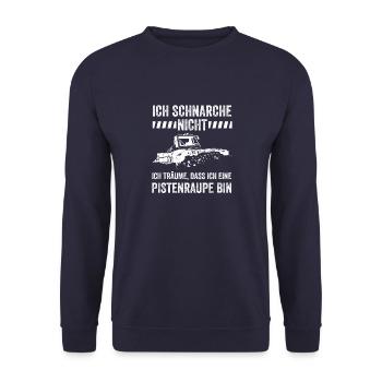 Ich schnarche nicht ich träume Pistenraupe Ski - Unisex Pullover - Navy - Vorne - Alina (178cm) & Michal (187cm)