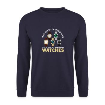 Watches Collector Luxuxry Watch Collection Gifts - Unisex Sweatshirt - navy - Front - Alina (178cm) & Michal (187cm)