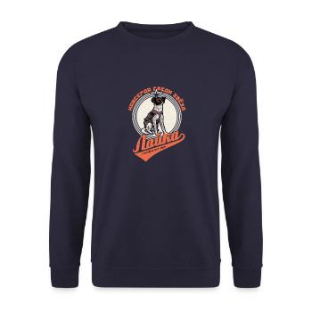 Pour toujours sous les étoiles Dog Space Laika - Sweat-shirt Unisexe - marine - Devant - Alina (178cm) & Michal (187cm)