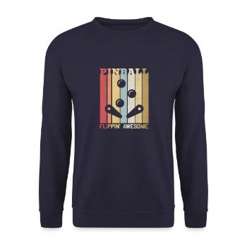 Pinball Flippin' Awesome Automat Zocker - Unisex Pullover - Navy - Vorne - Alina (178cm) & Michal (187cm)