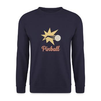 Staucher Pinball Automat Zocker - Unisex Pullover - Navy - Vorne - Alina (178cm) & Michal (187cm)