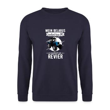 Mein Belarus Traktor MTZ USSR - Unisex Pullover - Navy - Vorne - Alina (178cm) & Michal (187cm)