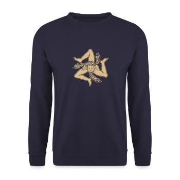Sicilia Italia Coat of Arms Flag Palermo - Unisex Sweatshirt - navy - Front - Alina (178cm) & Michal (187cm)