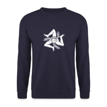 Sicilia Italia Coat of Arms Flag Palermo - Unisex Sweatshirt - navy - Front - Alina (178cm) & Michal (187cm)