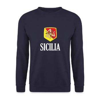 Sicilia Palermo Italian Coat of Arms Sicily - Unisex Sweatshirt - navy - Front - Alina (178cm) & Michal (187cm)