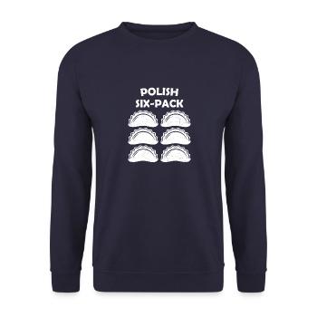Polish six pack Polieren Polen USSR Küche Pierogi - Unisex Pullover - Navy - Vorne - Alina (178cm) & Michal (187cm)