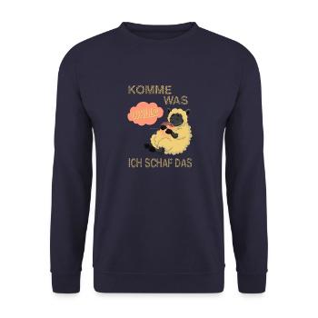 Komme was Wolle ich Schaf das - Unisex Pullover - Navy - Vorne - Alina (178cm) & Michal (187cm)