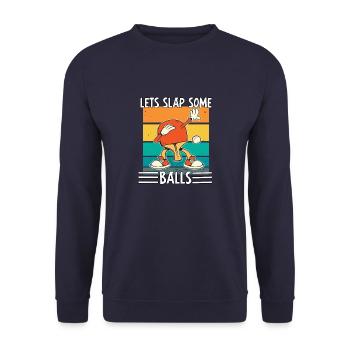 Sport Tisch Tennis Tischtennisspieler Tischtennis - Unisex Pullover - Navy - Vorne - Alina (178cm) & Michal (187cm)