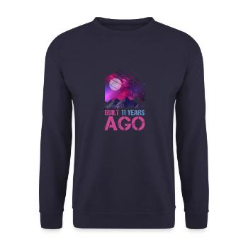11th Birthday Years Old Vaporwave Gift - Unisex Sweatshirt - navy - Front - Alina (178cm) & Michal (187cm)