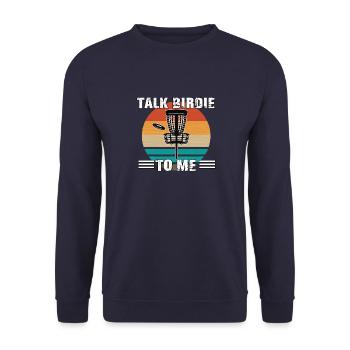 Discgolfspieler Ultimate Frisbee Fan Disc Golf - Unisex Pullover - Navy - Vorne - Alina (178cm) & Michal (187cm)