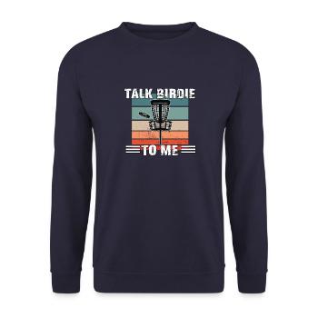 Vintage Frisbee Outdoor Sport Retro Disc Golf - Unisex Sweatshirt - navy - Front - Alina (178cm) & Michal (187cm)