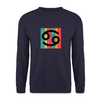 Krebs Sternzeichen Horoskop Retro Bday Geschenk - Unisex Pullover - Navy - Vorne - Alina (178cm) & Michal (187cm)