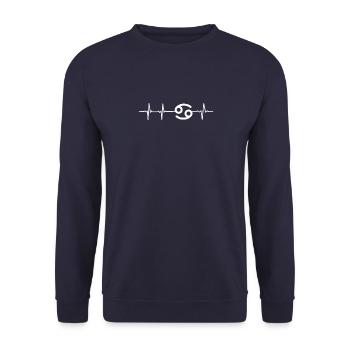 Krebs Sternzeichen Horoskop Retro Bday Geschenk - Unisex Pullover - Navy - Vorne - Alina (178cm) & Michal (187cm)