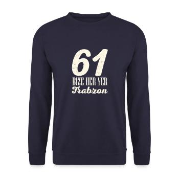 Bize her yer trabzon 61 Crescent with Star - Unisex Sweatshirt - navy - Front - Alina (178cm) & Michal (187cm)