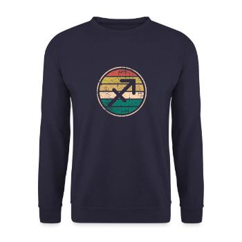 Sagittaire Signe du Zodiaque Horoscope Rétro Bday Cadeau - Sweat-shirt Unisexe - marine - Devant - Alina (178cm) & Michal (187cm)