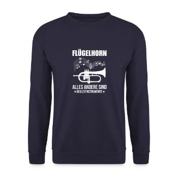 Flügelhorn alles andere sind begleitinstrumente - Unisex Pullover - Navy - Vorne - Alina (178cm) & Michal (187cm)