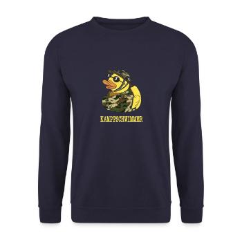 Kampfschwimmer Badeente Bundeswehr Soldat Ente - Unisex Pullover - Navy - Vorne - Alina (178cm) & Michal (187cm)