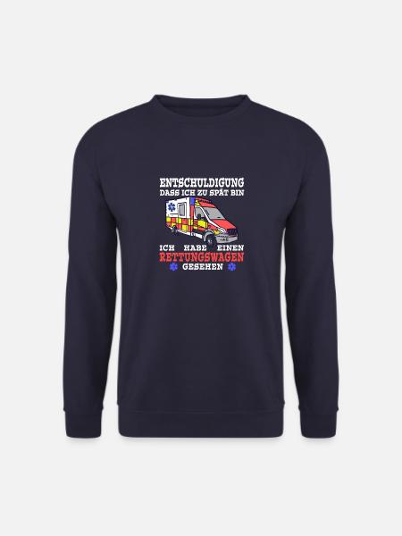 Rettungswagen Blaulicht gesehen zu spät - Unisex Pullover - Navy