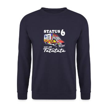 Status 6 Außer Dienst Tatütata Rettungswagen - Unisex Pullover - Navy - Vorne - Alina (178cm) & Michal (187cm)