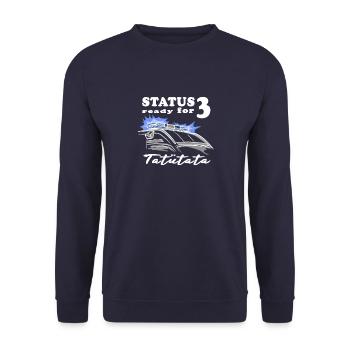 Status 3 ready for Tatütata Rettungswagen - Unisex Pullover - Navy - Vorne - Alina (178cm) & Michal (187cm)