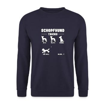 Drôle de chien à crête Chiens Nus Trucs de chien - Sweat-shirt Unisexe - marine - Devant - Alina (178cm) & Michal (187cm)