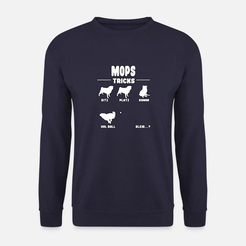 Witziges Mops Pug Puggle Hunde Tricks - Unisex Pullover - Navy