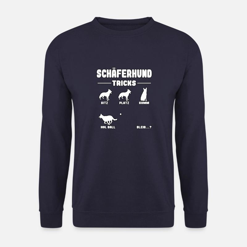 Witziges Deutscher Schäferhund Hunde Tricks - Unisex Pullover - Navy