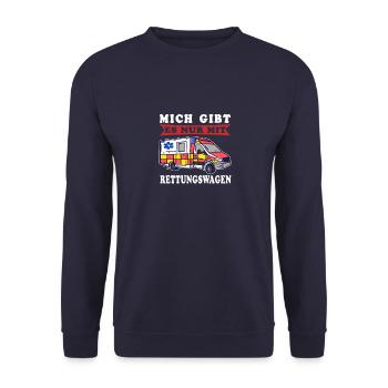 Rettungsdienst Mich nur mit RTW Sanitäterin - Unisex Pullover - Navy - Vorne - Alina (178cm) & Michal (187cm)