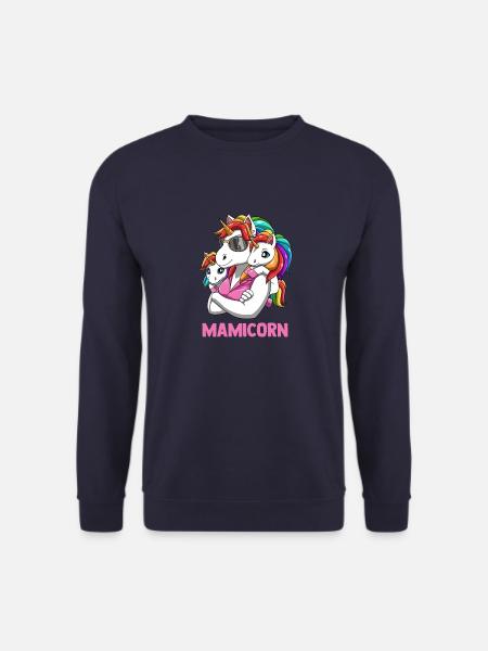 Mamacorn Mutter Tochter Zwillinge Einhörner - Unisex Pullover - Navy