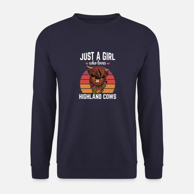 Just a girl who loves highland cows Highland - Unisex Pullover - Navy