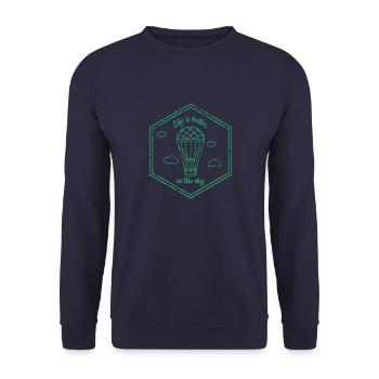 Life is better in the sky ballooning balloon ride - Unisex Sweatshirt - navy - Front - Alina (178cm) & Michal (187cm)