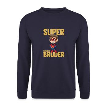 Super Großer Bruder Superheld Junge - Unisex Pullover - Navy - Vorne - Alina (178cm) & Michal (187cm)
