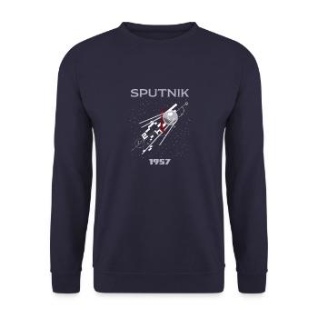URSS Étoiles soviétiques Gagarine Spoutnik 1957 - Sweat-shirt Unisexe - marine - Devant - Alina (178cm) & Michal (187cm)
