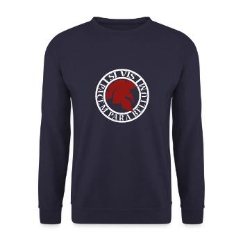 Si Vis Pacem, para Bellum. Frieden Krieg Geschenk - Unisex Pullover - Navy - Vorne - Alina (178cm) & Michal (187cm)