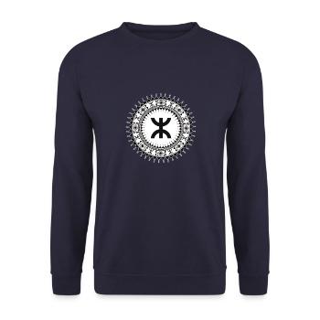 Z AMAZIGH MOTIVE KABYLES KABYLE - Unisex Pullover - Navy - Vorne - Alina (178cm) & Michal (187cm)