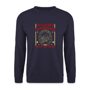 Deutscher Fallschirmjäger treue um treue - Unisex Pullover - Navy - Vorne - Alina (178cm) & Michal (187cm)