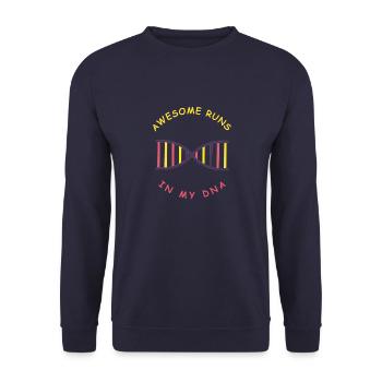 Down Syndrom Tag Spruch Chromosom Geschenkidee - Unisex Pullover - Navy - Vorne - Alina (178cm) & Michal (187cm)